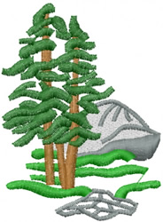 Mountain Scene Embroidery Design EmbroideryDesigns