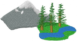 Mountain Scene Embroidery Design EmbroideryDesigns