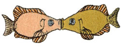Kissing Fish embroidery design