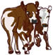 Two Cows Running embroidery design