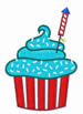 Patriotic Cupcake embroidery design
