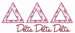 Delta Delta Delta embroidery design