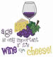 Wine Or Cheese embroidery design