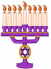 Lit Menorah embroidery design