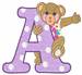 Teddy Alphabet A embroidery design