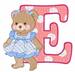 Teddy Alphabet E embroidery design