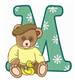 Teddy Alphabet M embroidery design