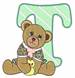 Teddy Alphabet T embroidery design