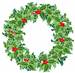 Holly Wreath embroidery design