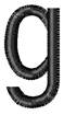 Arial Narrow g embroidery design