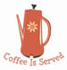 Coffee Is Served embroidery design