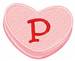 Conversation Hearts P embroidery design