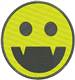 Vampire Smiley Face embroidery design