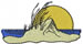 Sunset Beachscape embroidery design
