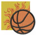 Flaming Basketball embroidery design
