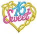 Sweet 16 embroidery design