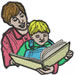Mom Reading embroidery design
