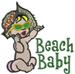 Beach Baby embroidery design