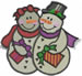 Snowmen Couple embroidery design