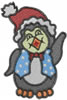 Waving Peguin embroidery design