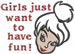 Girls Have Fun embroidery design