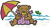 Beach Bear embroidery design