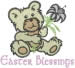 Floral Easter Bear embroidery design