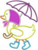 duck rain embroidery design