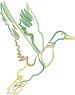 duck fly embroidery design