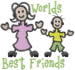 Worlds Best Friends embroidery design