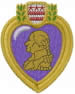 Purple heart embroidery design