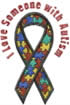 Autism Awareness Ribbon embroidery design