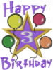 BIRTHDAY Star Balloons embroidery design