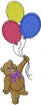 Bear with Balloons embroidery design