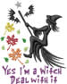 Dealing with a WItch embroidery design