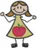 Stick figure - Teacher embroidery design
