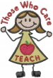 Teacher care embroidery design