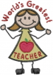 Greatest Teacher embroidery design