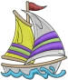 Sailboat embroidery design