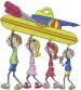 Stick Beach Family embroidery design