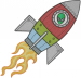 Spaceship embroidery design