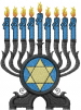 Holiday Menorah embroidery design