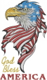 God Bless America embroidery design