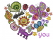 Love You embroidery design