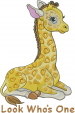 Look Whos One embroidery design