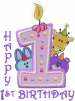 Happy 1st Birthday embroidery design