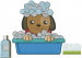 Dog puppy bath_ embroidery design