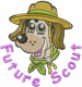 Dog Scout Mascot with Hat_head_Future Scout_ embroidery design