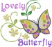 Lovely Butterfly embroidery design