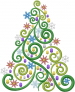 Swirl Christmas Tree embroidery design